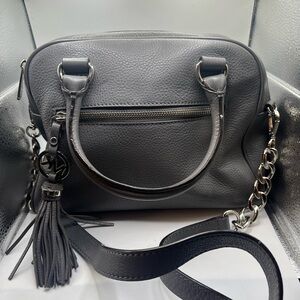 Michael Kors Knox - Black Pebbled Leather Satchel Shoulder Bag